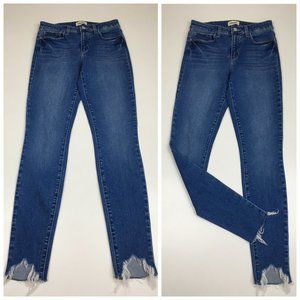 NWOT L'AGENCE Logo Hardware Cambria Medium Wash Raw Step Hem 5 Pocket Jeans